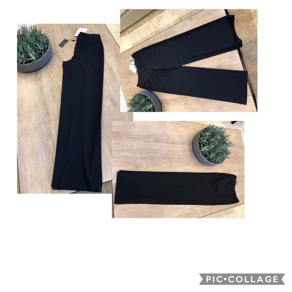 GIORGIO armani wide legs slack trousers solid midnight women's dress pants sz 42 - Picture 7 of 8